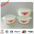 2.5L 1.5L 1L 3pcs Opal Glass Bowl Set / cazuela Set / Opal cristalería Horno y microondas de alimentos seguros contenedores